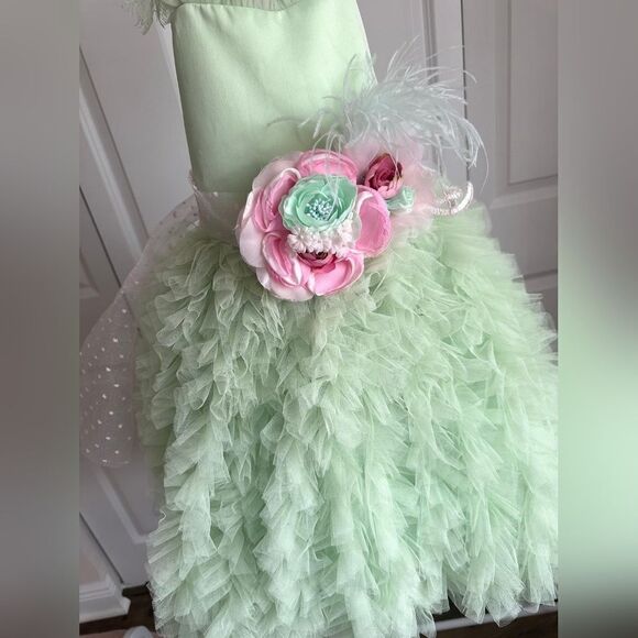 Dollcake Happily Ever After Mint Dress with Sash Girls Size 7 - Picture 4 of 6